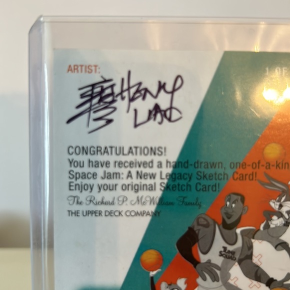 SPACE JAM 2021 BUGS BUNNY LEBRON ARTIST SIGNED CARD HENRY LIAO AUTO 1/1 - Picture 3 of 4